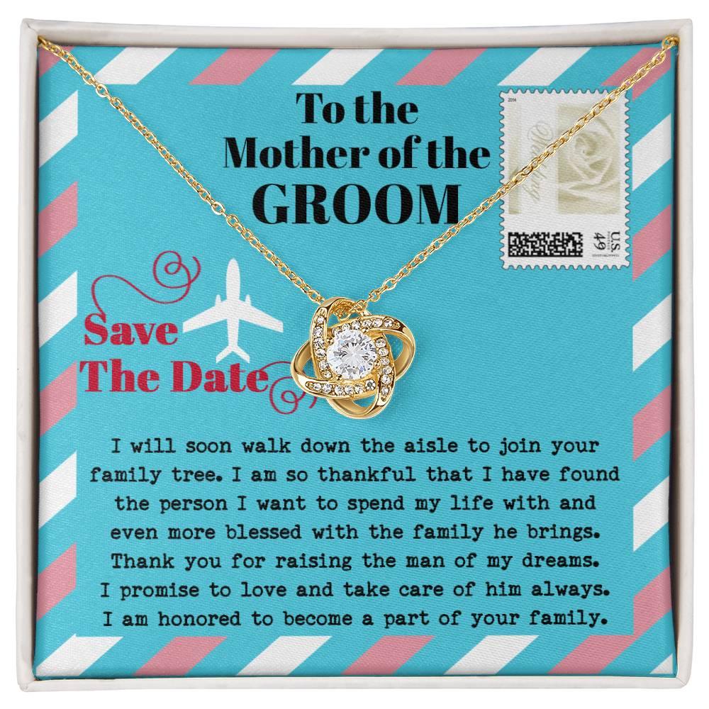 Mother of the Groom Gift Join your Family Tree Love Knot Pendant Necklace