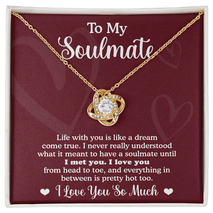 Gift for Soulmate - Life With You Is Like a Dream - Love Knot Necklace