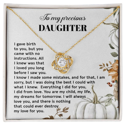 Daughter - I Did From Love - Love Knot Pendant Necklace