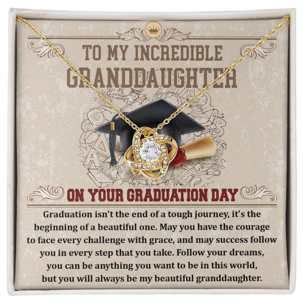 Granddaughter Your Graduation Day Love Knot Pendant Necklace