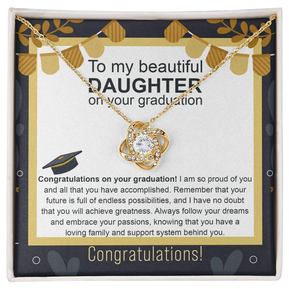 Daughter Graduation Gift Follow Your Dreams Congratulations Love Knot Necklace