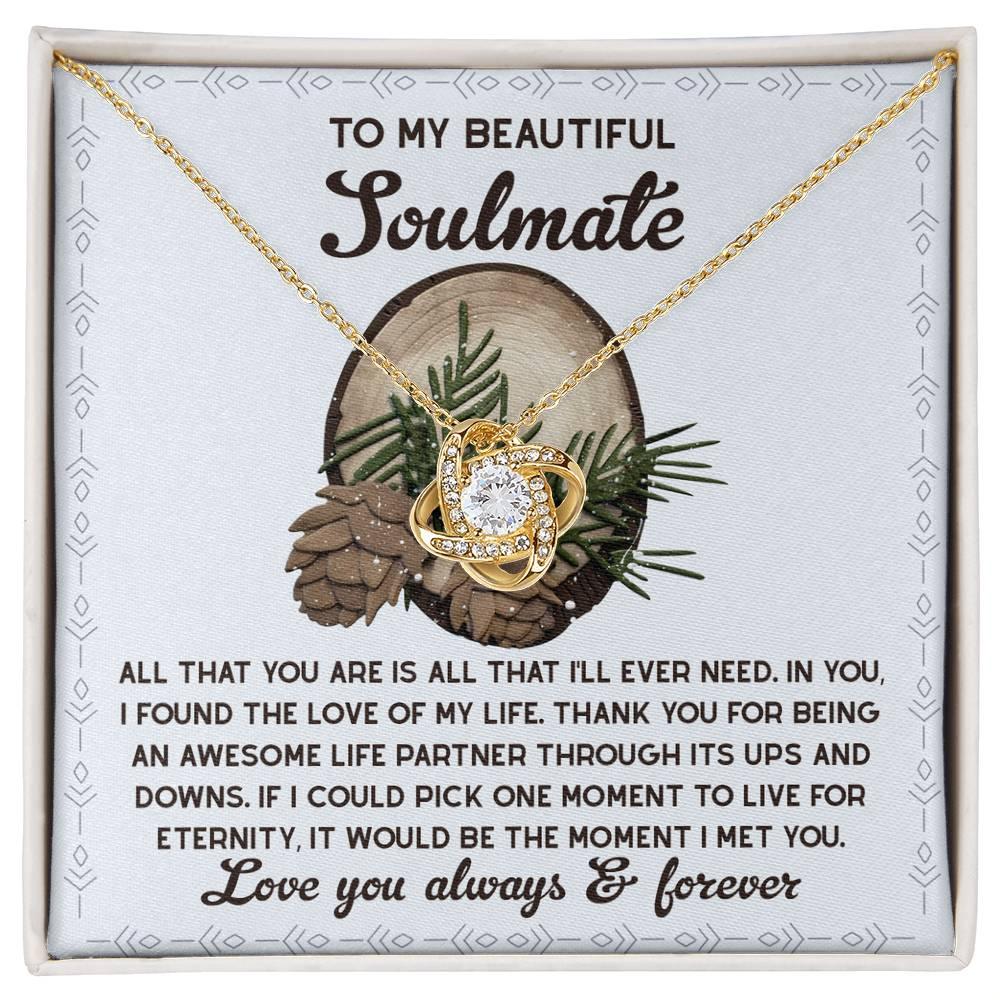 Gift for Soulmate - One Moment - Love Knot Pendant Necklace