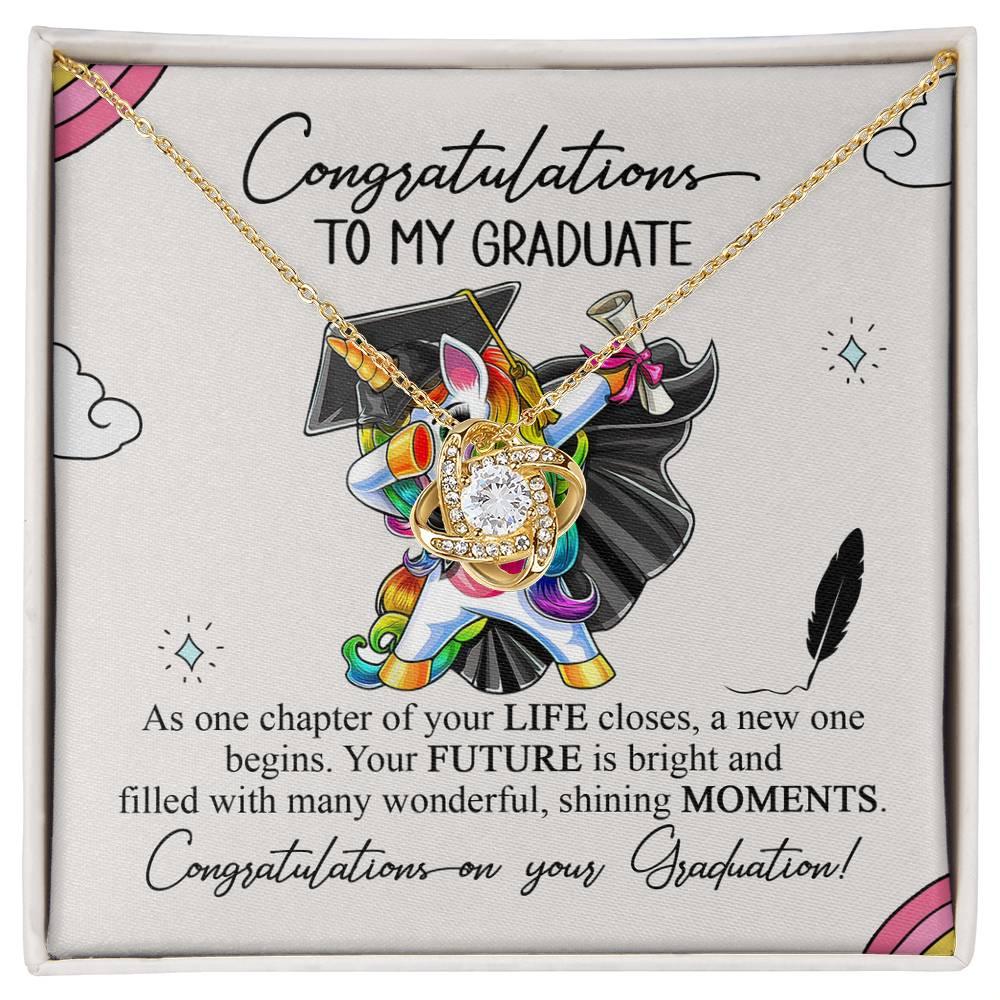 Daughter Graduation Pendant Necklace Gift Congratulations to my Graduate Your Future is Bright