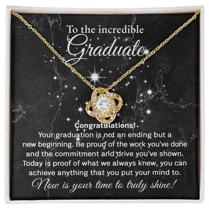 Daughter Graduation Milestone Gift You Can Achieve Anything Love Knot Pendant Necklace