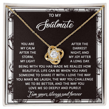 To My Soulmate - Love Knot Necklace – A Romantic Valentine’s Day Gift with a Heartfelt Message