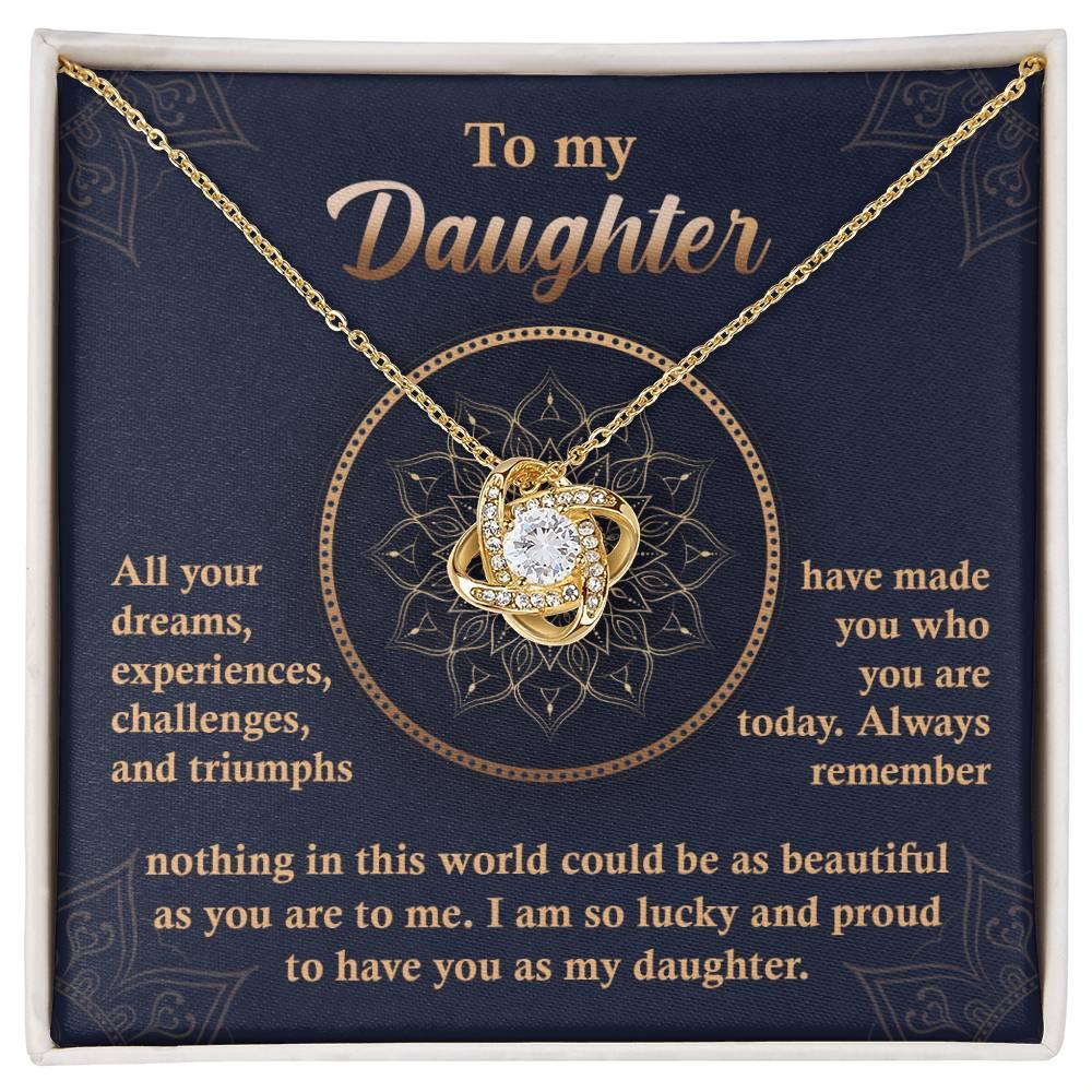 Daughter Gift -All Your Dreams Love Knot Pendant Necklace