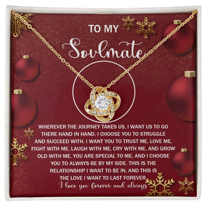 Gift for Soulmate - Journey By My Side - Love Knot Pendant Necklace