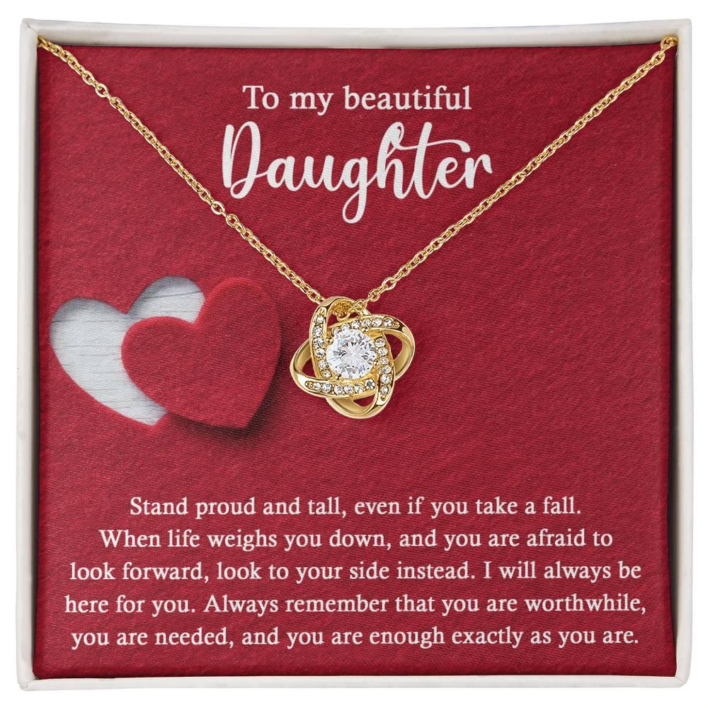 Daughter Wedding Day Gift - As You Are - Love Knot Pendant Necklace