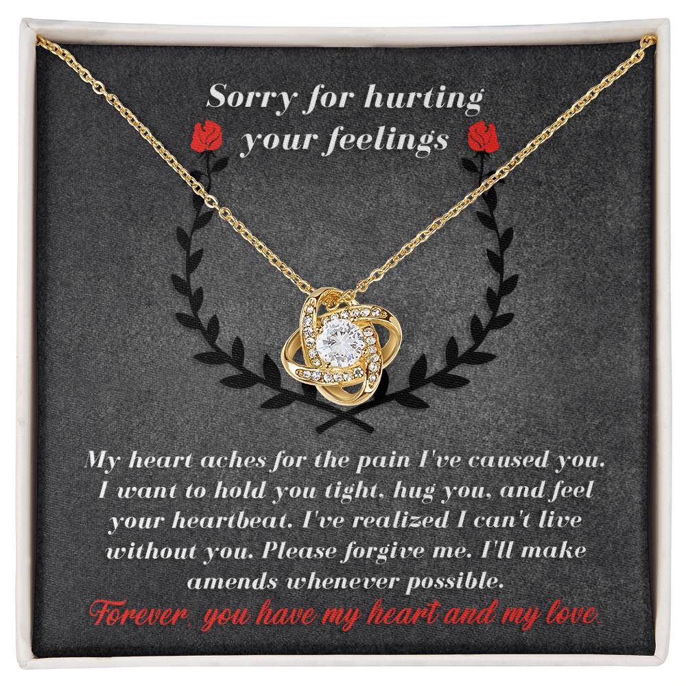 Apology Gift for Girlfriend, Wife, Soulmate - Sorry, Make Amends - Love Knot Pendant Necklace