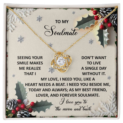 Gift for Soulmate - Forever Soulmate - Love Knot Pendant Necklace