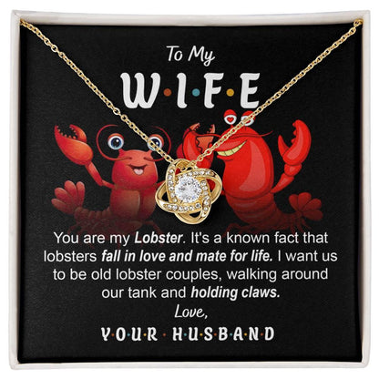 To My Wife - Old Lobster Couples Love Knot Pendant Necklace