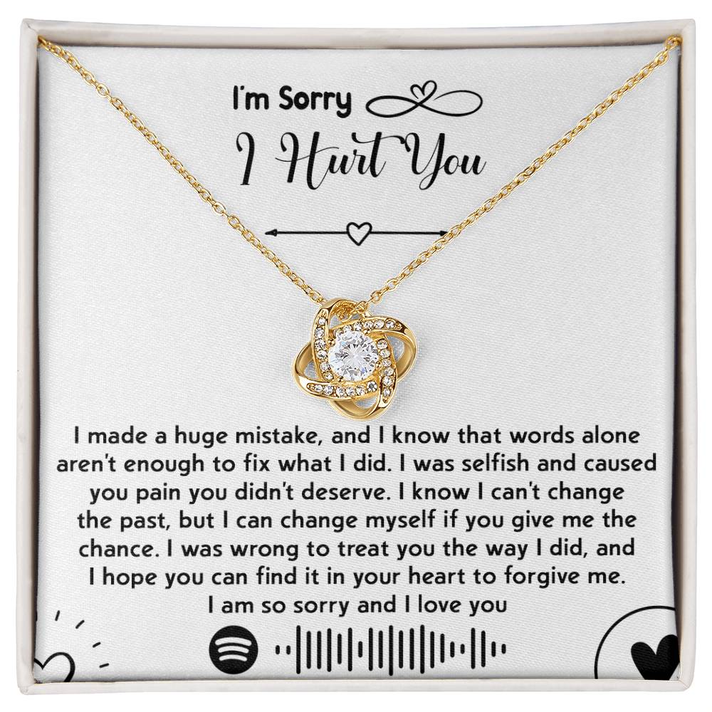 Apology Gift for Girlfriend, Wife, Soulmate - Sorry, You Didn't Deserve - Love Knot Pendant Necklace