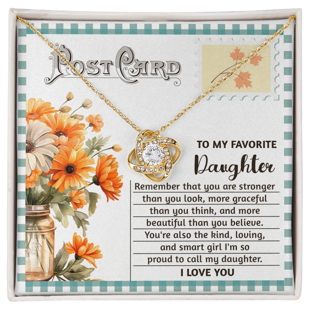 Daughter - Smart Girl - Love Knot Pendant Necklace