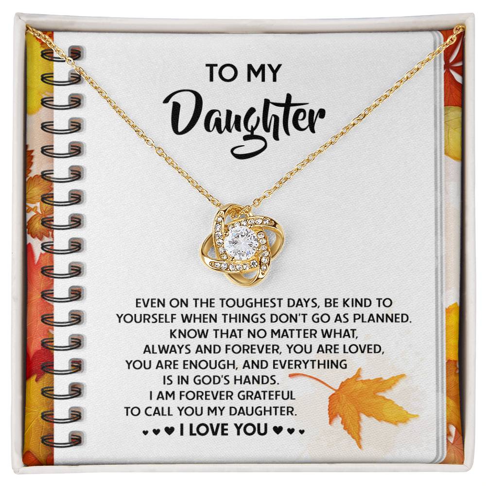 Daughter - In God's Hands - Love Knot Pendant Necklace