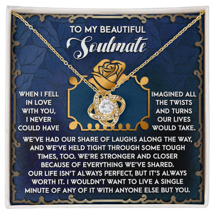 To My Beautiful Soulmate - Love Knot Necklace – A Heartfelt Gift Celebrating Life’s Journey Together