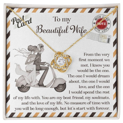 Wife Wedding Gift I Knew You Would-Be The One Love Knot Pendant Necklace