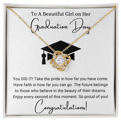 Graduation Gift For Her To A Beautiful Girl Congratulations Love Knot Pendant Necklace