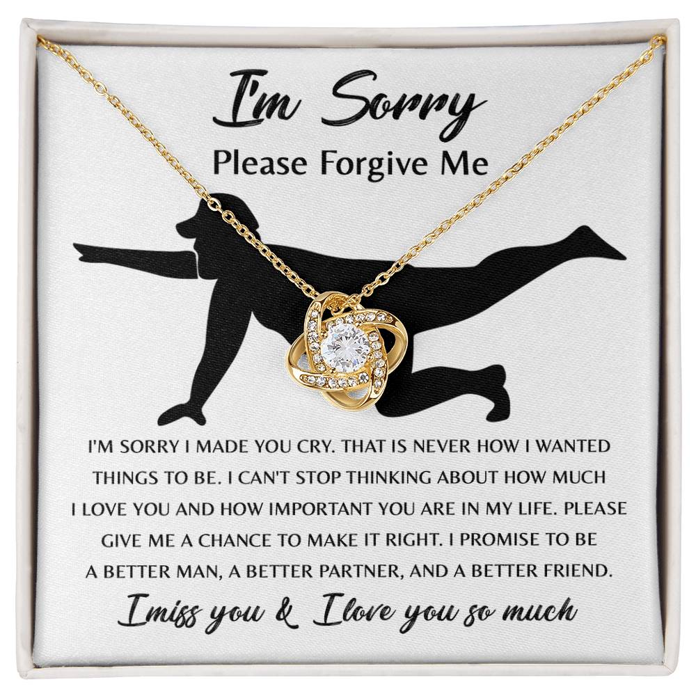 Apology Gift for Girlfriend, Wife, Soulmate - Sorry, Things To Be - Love Knot Pendant Necklace