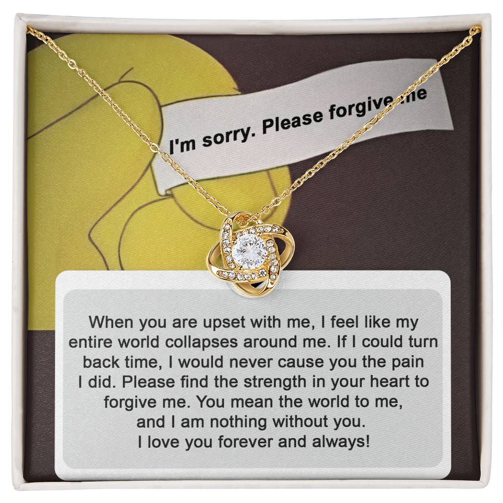 Gift for Girlfriend, Wife  - Sorry, Nothing Without You - Love Knot Pendant Necklace