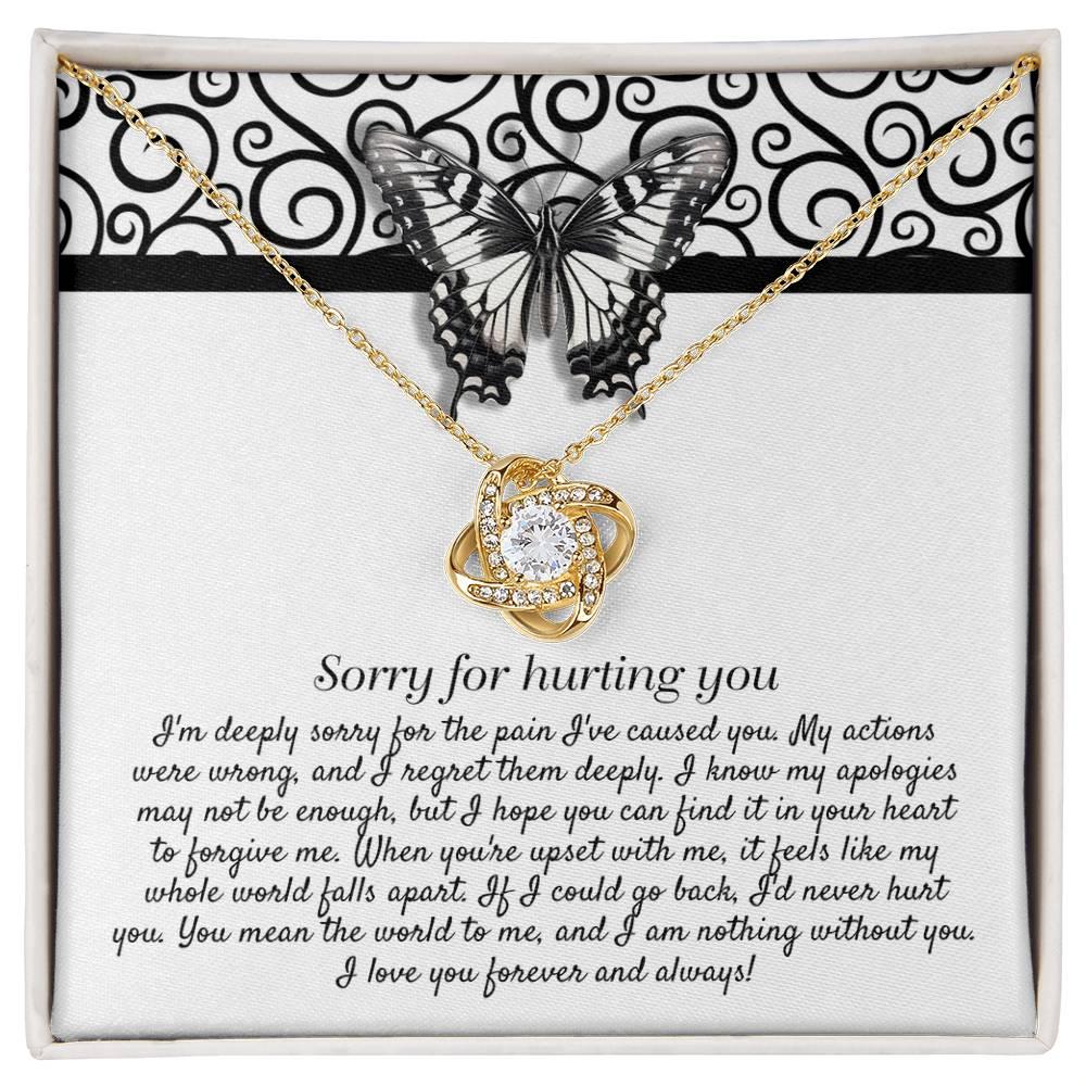 Apology Gift - Sorry for Hurting You - I am Nothing Without You - Love Knot Pendant Necklace