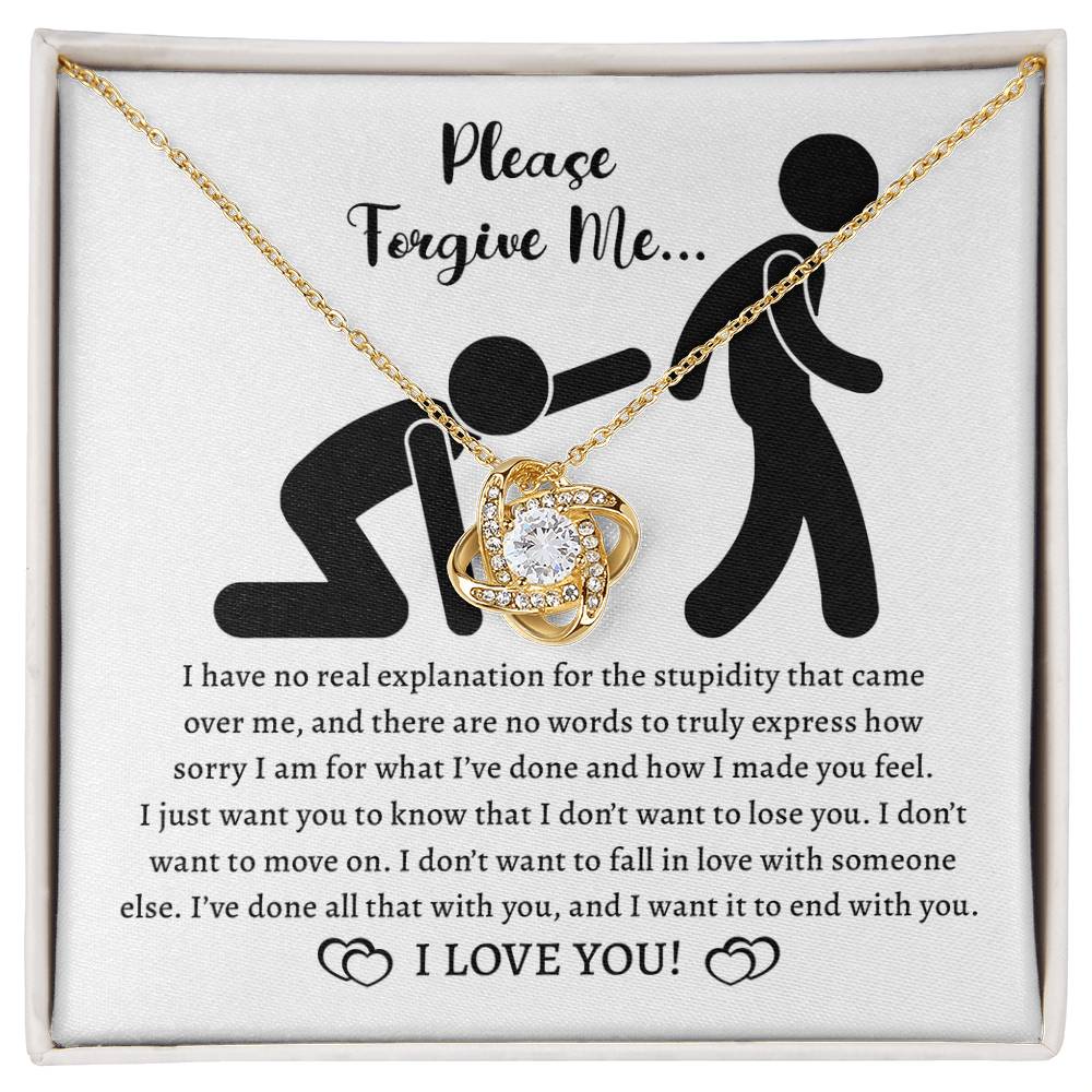 Apology Gift for Girlfriend, Wife, Soulmate - Sorry, Made You Feel - Love Knot Pendant Necklace