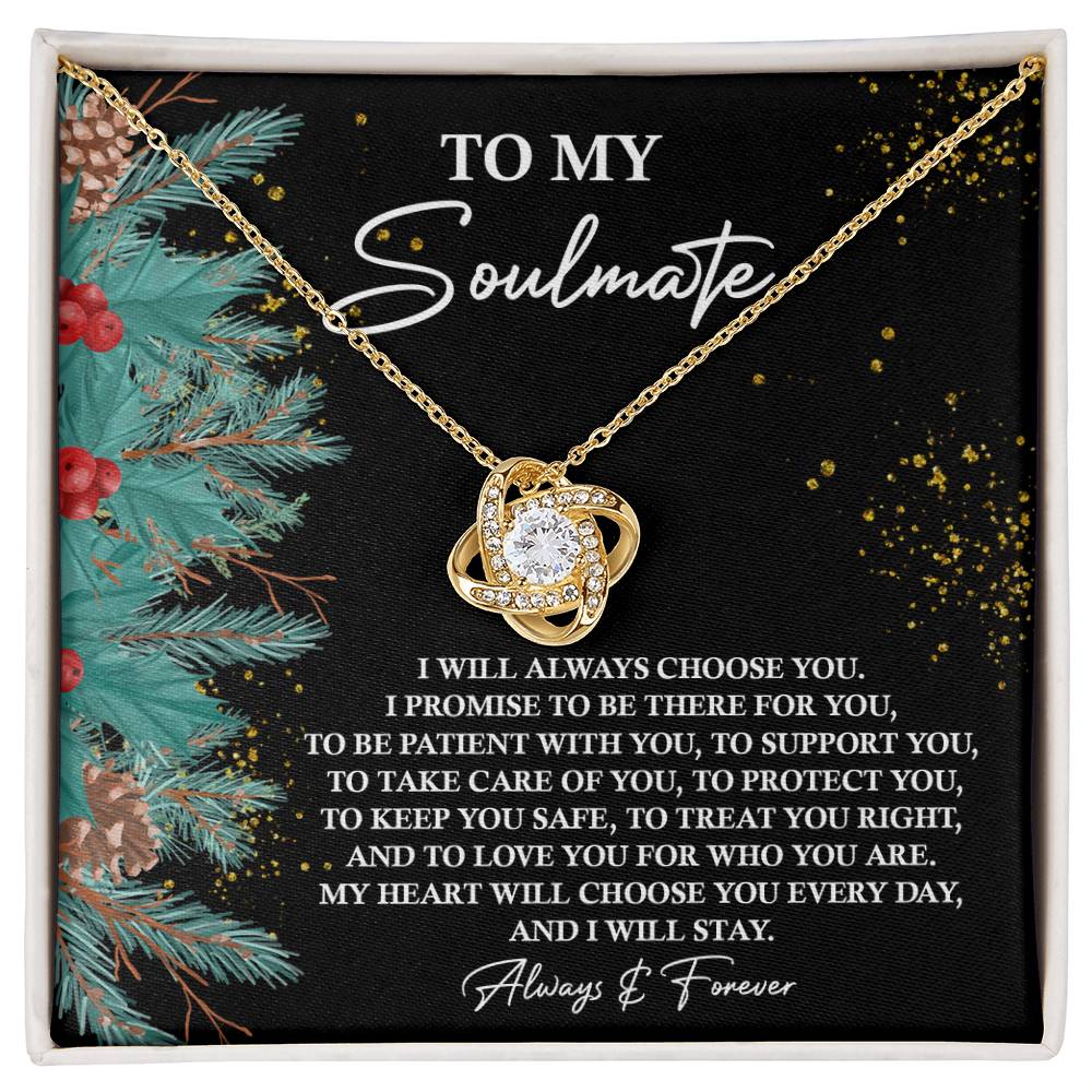 Gift for Soulmate - Treat You Right - Love Knot Pendant Necklace