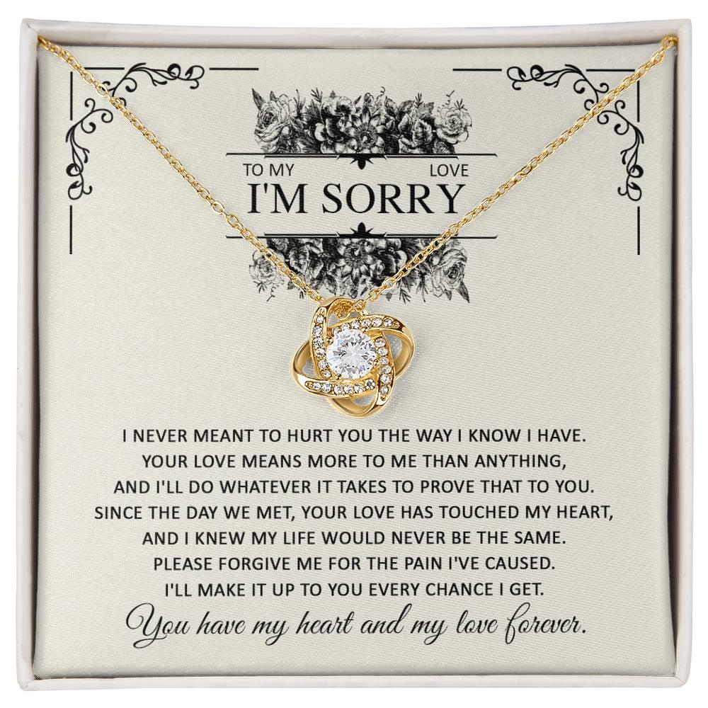 Apology Gift for Her - To My Love, I'm Sorry - Love Knot Pendant Necklace