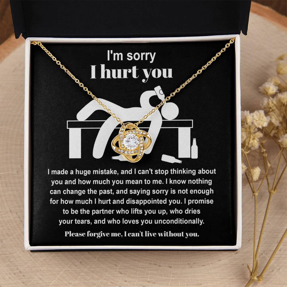 Apology Gift for Girlfriend, Wife, Soulmate - Sorry, Nothing Can Change The Past  - Love Knot Pendant Necklace