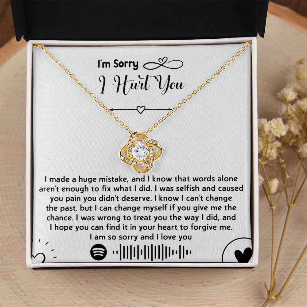 Apology Gift for Girlfriend, Wife, Soulmate - Sorry, You Didn't Deserve - Love Knot Pendant Necklace