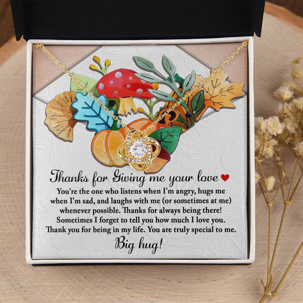 Gift for Thanksgiving - Big Hug - Love Knot Pendant Necklace