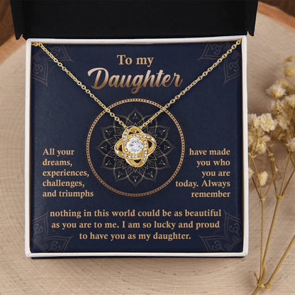 Daughter Gift -All Your Dreams Love Knot Pendant Necklace