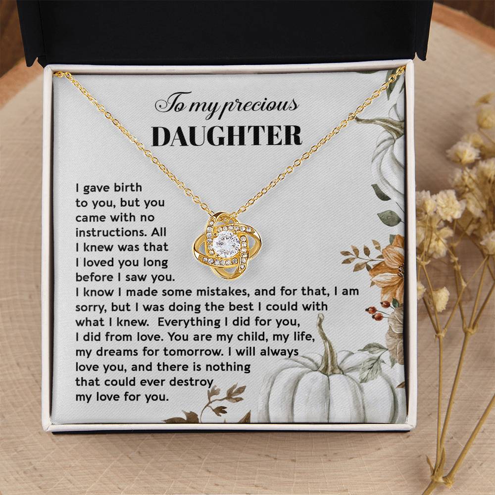 Daughter - I Did From Love - Love Knot Pendant Necklace