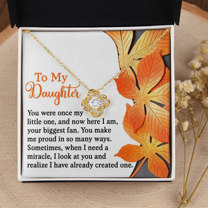 Gift for Daughter - Here I Am - Love Knot Pendant Necklace