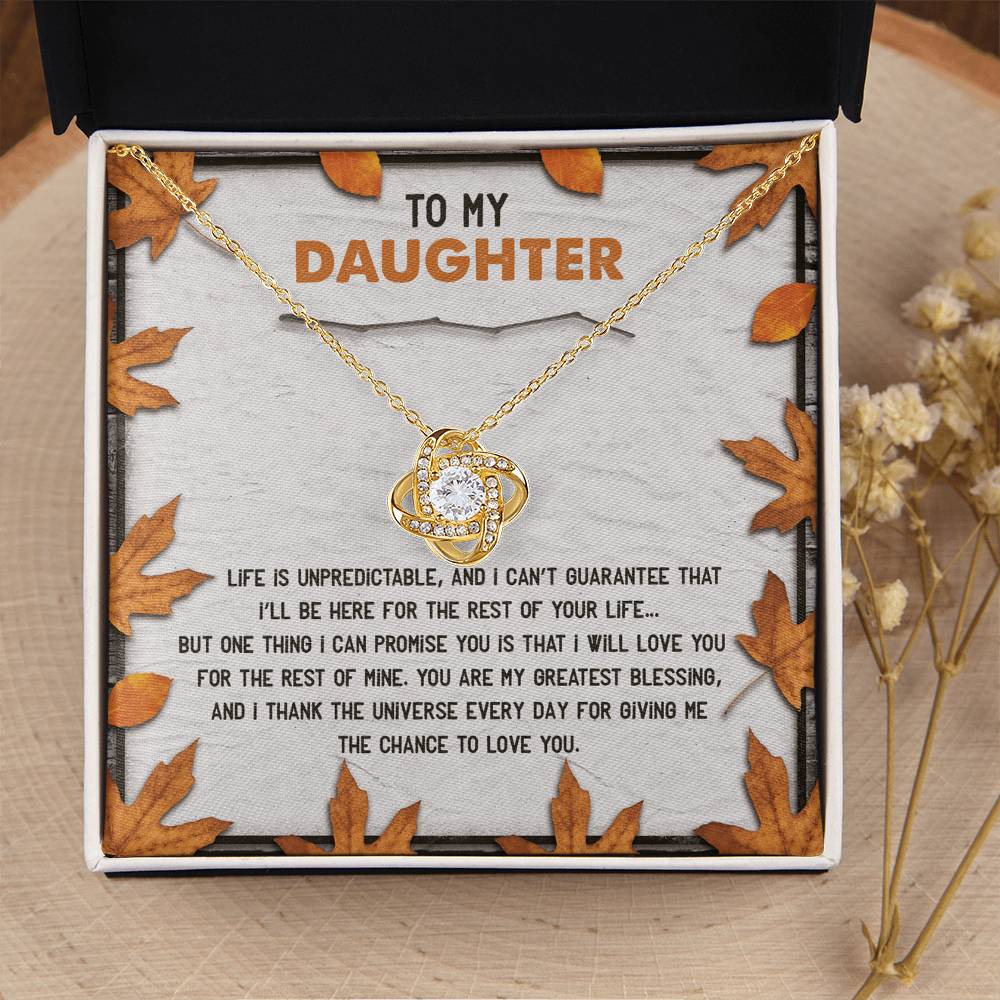 Daughter - My Greatest Blessing - Love Knot Pendant Necklace