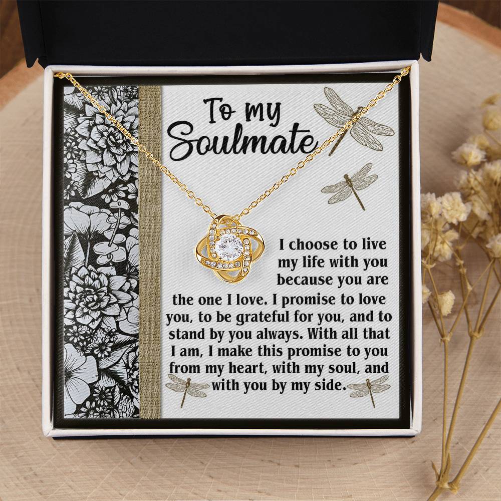 Gift for Soulmate - Make This Promise - Love Knot Pendant Necklace