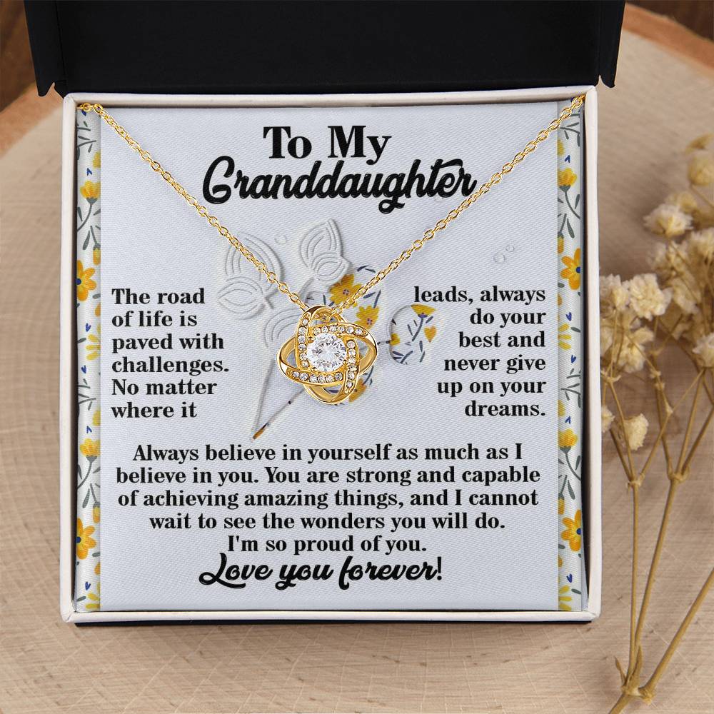 Gift for Granddaughter - On Your Dreams - Love Knot Pendant Necklace