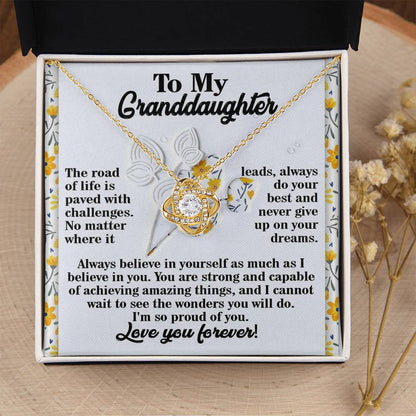 Gift for Granddaughter - On Your Dreams - Love Knot Pendant Necklace