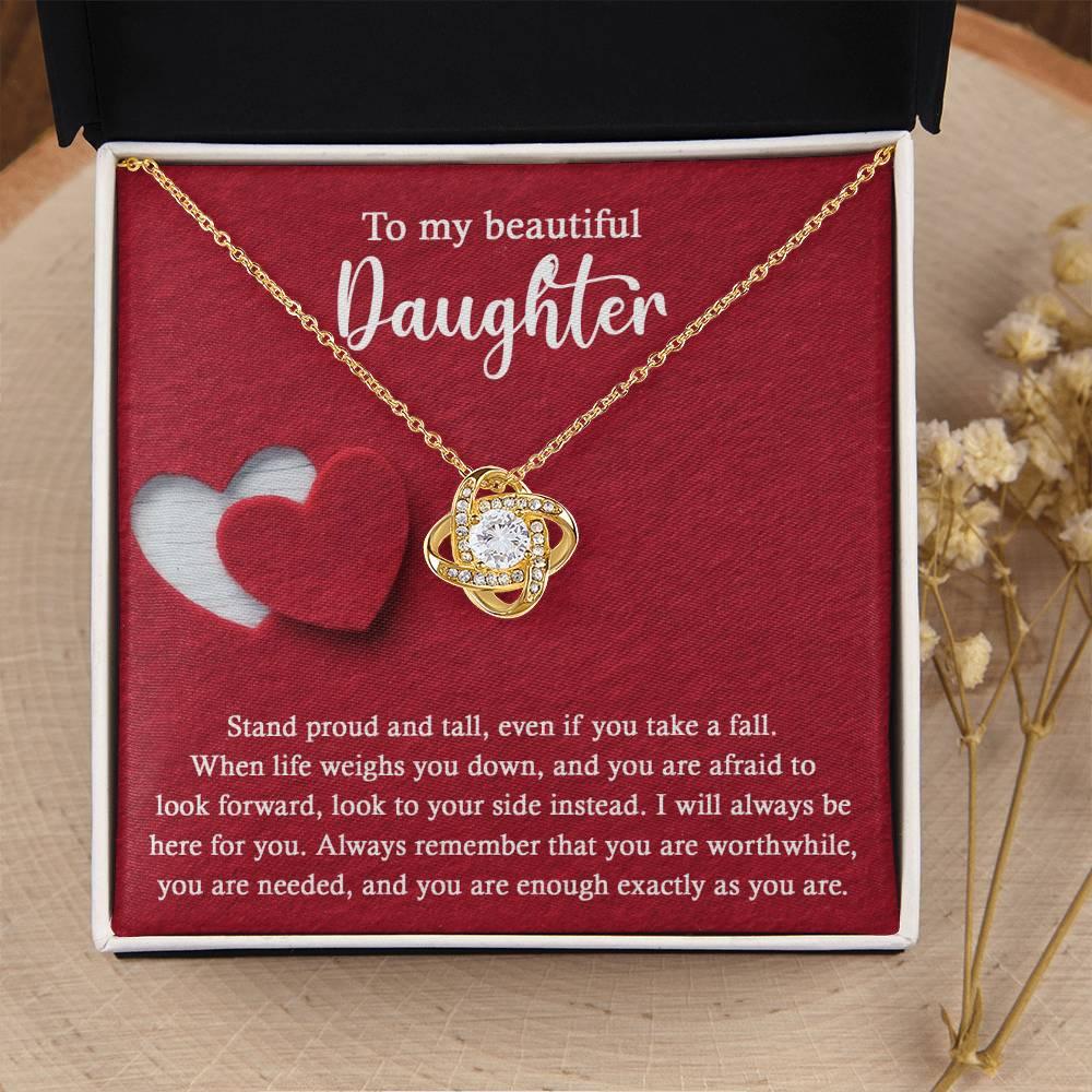 Daughter Wedding Day Gift - As You Are - Love Knot Pendant Necklace