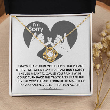 Apology Gift for Girlfriend, Wife, Soulmate - Sorry, Hurtful Words - Love Knot Pendant Necklace