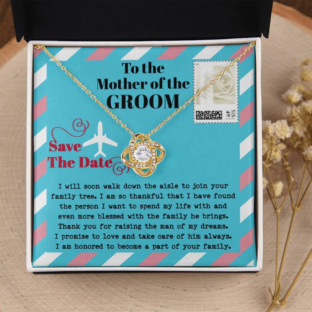 Mother of the Groom Gift Join your Family Tree Love Knot Pendant Necklace