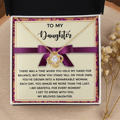 Daughter - Moment I Spend With You - Love Knot Pendant Necklace