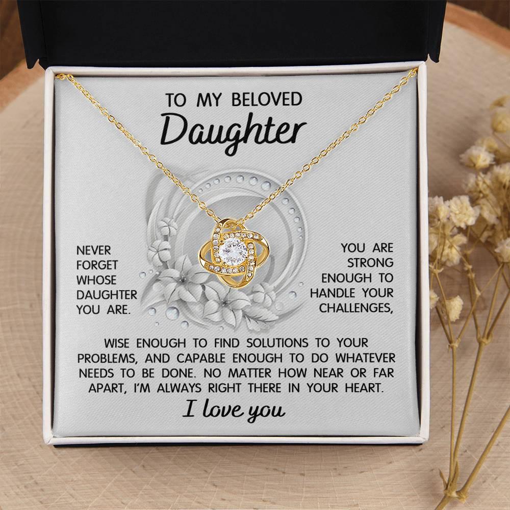 Daughter Wedding Day Gift - Always Right There - Love Knot Pendant Necklace