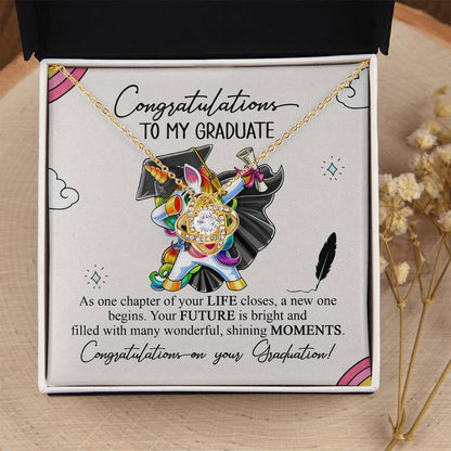 Daughter Graduation Pendant Necklace Gift Congratulations to my Graduate Your Future is Bright