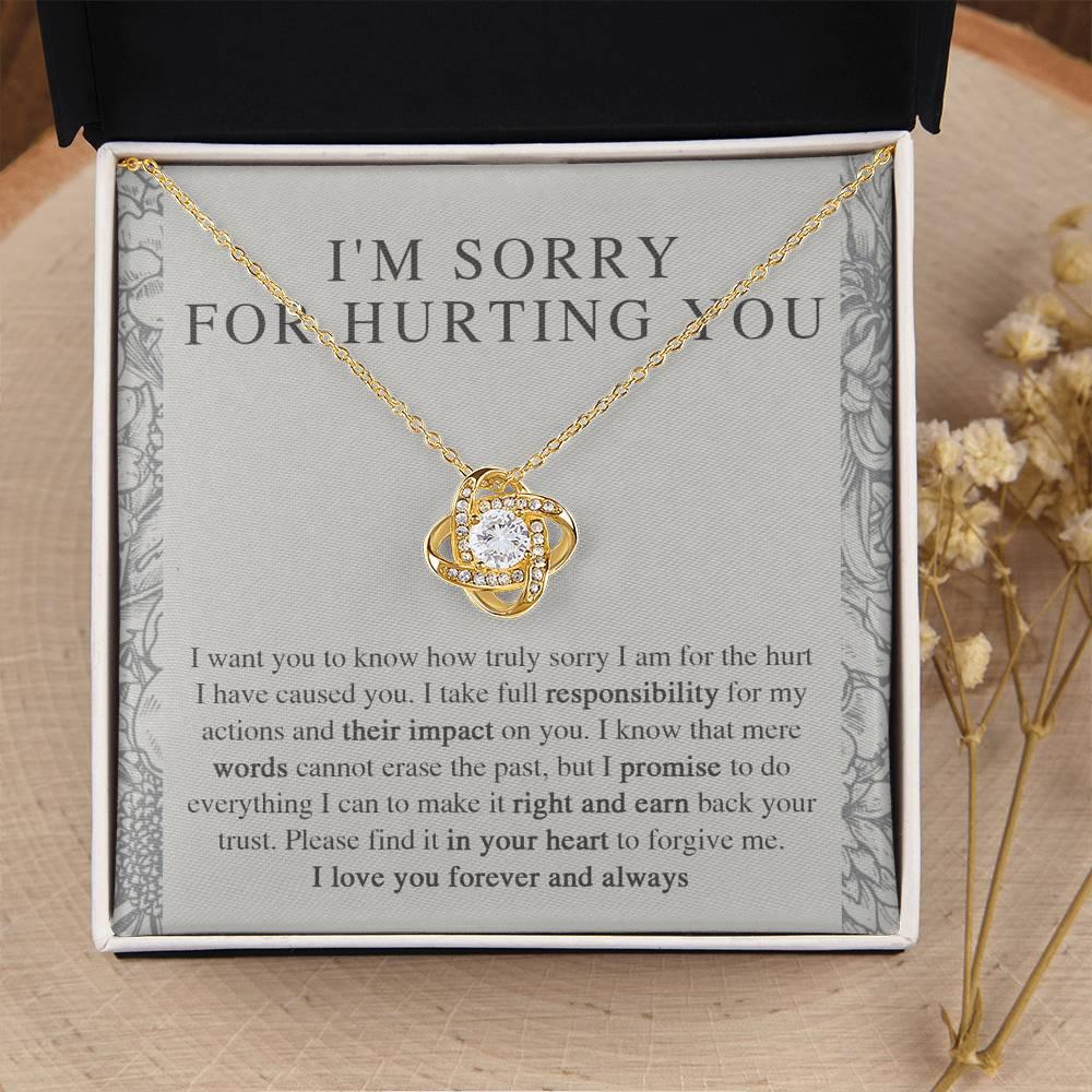 Apology Gift - I'm Sorry, I Promise to Do Everything - Love Knot Pendant Necklace