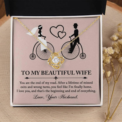 Wife Wedding Day Gift - I'm Finally Home Love Knot Pendant Necklace