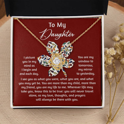 Gift for Daughter - To Be True - Love Knot Pendant Necklace