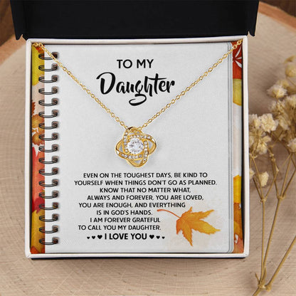 Daughter - In God's Hands - Love Knot Pendant Necklace