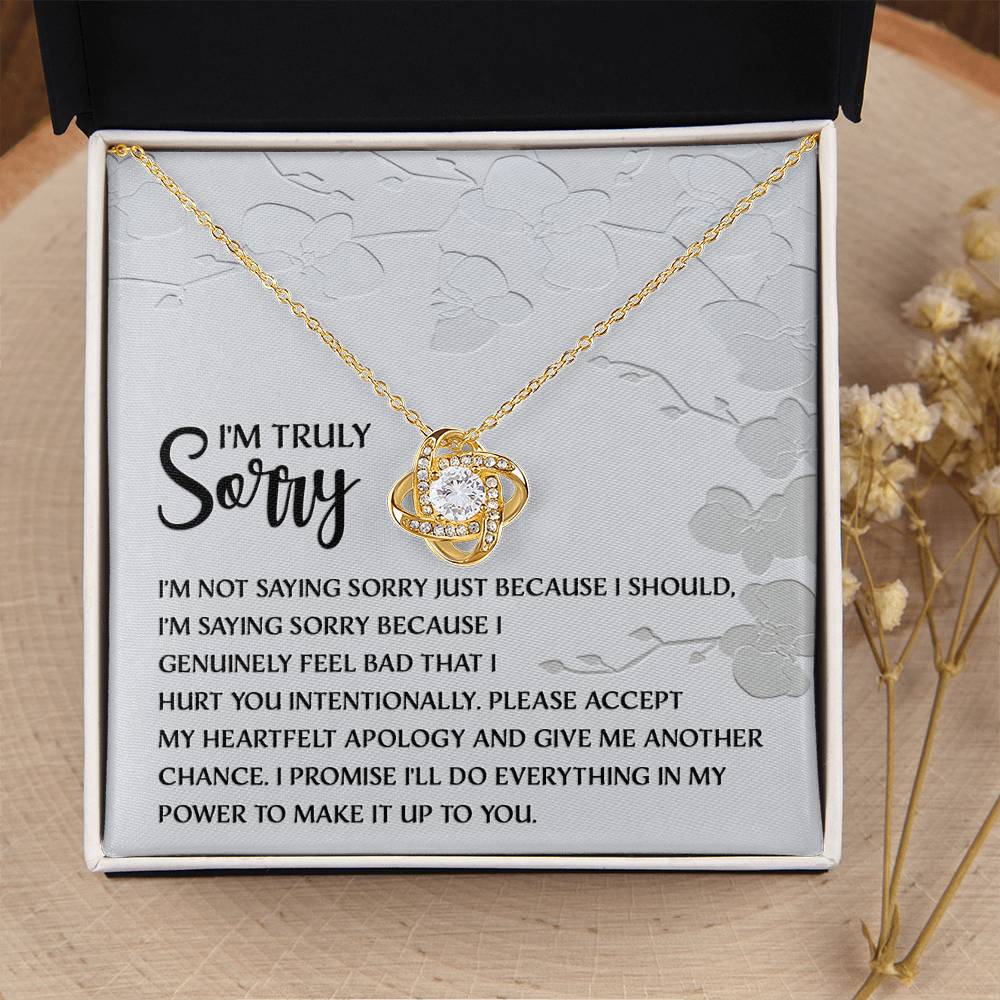 Apology Gift for Girlfriend, Wife, Soulmate - Sorry, Feel Bad - Love Knot Pendant Necklace