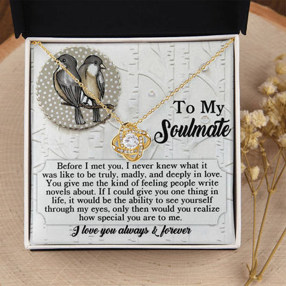 Gift for Soulmate - Write Novels - Love Knot Pendant Necklace