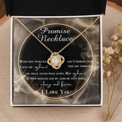 Wife Gift - I Promise My Heart Love Knot Pendant Necklace